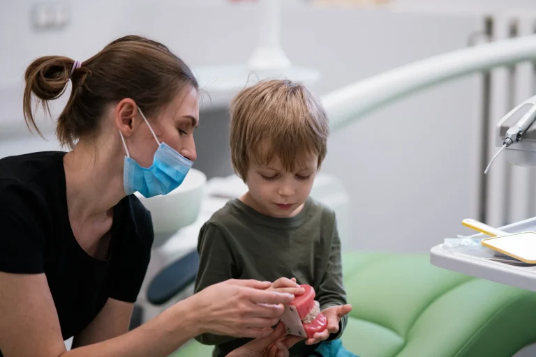 Pediatric dental care visit