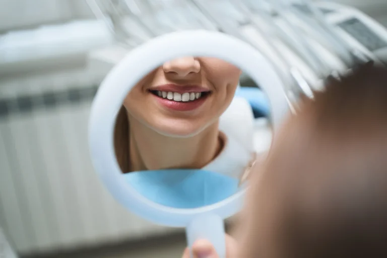 Teeth whitening reflection smile