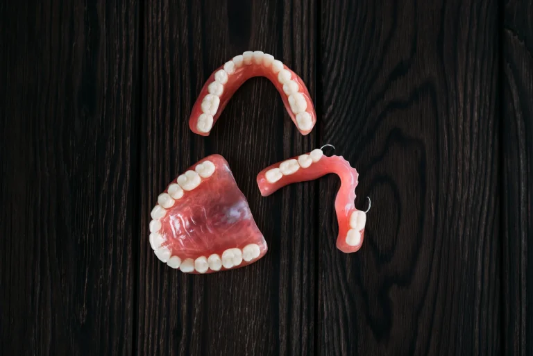 Denture set close-up display