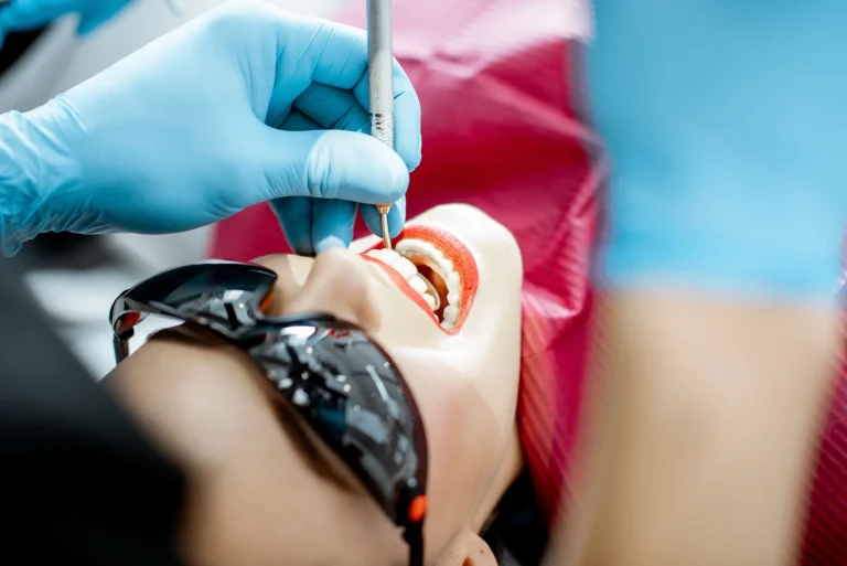 Professional dental cleaning procedure